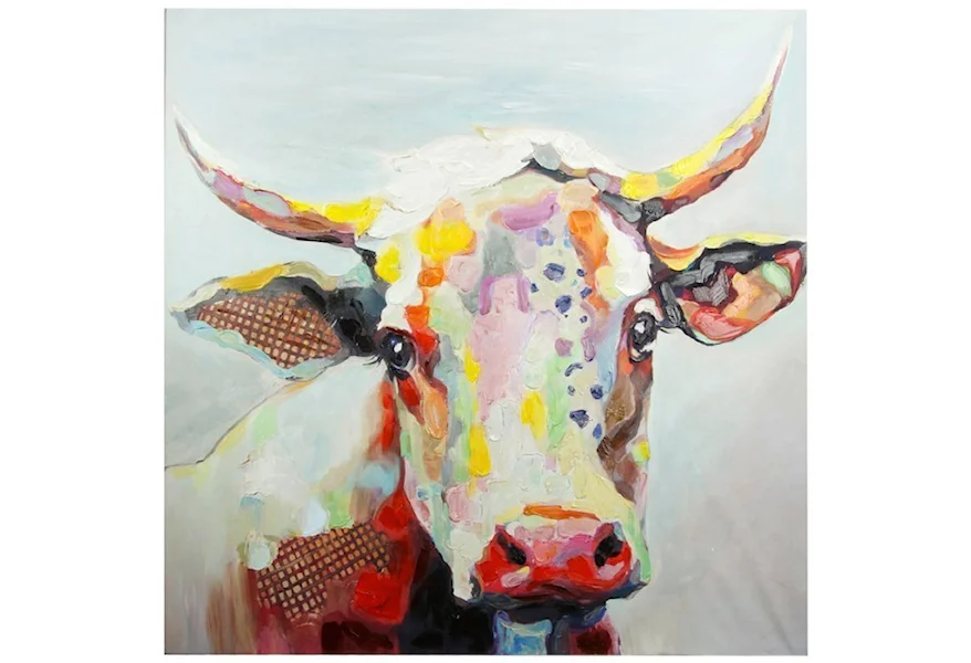 Wall Décor Cow Canvas by StyleCraft at Esprit Decor Home Furnishings